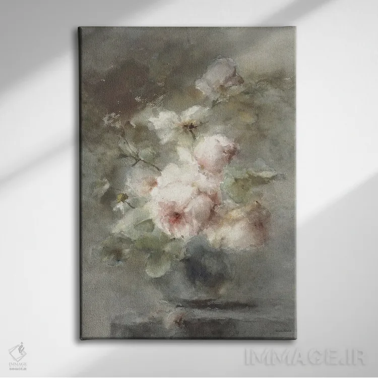 تابلو دکوراتیو دسته گل رز دنیای قدیم اثر لترد اند لایند - نمای روبهرو روی دیوار