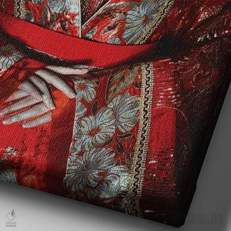 تابلو دکوراتیو امپراتریس اثر لیلین لیو - نمای نزدیک بافت بوم