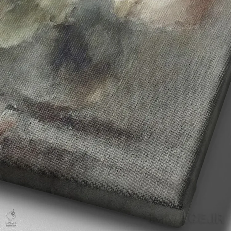 تابلو دکوراتیو دسته گل رز دنیای قدیم اثر لترد اند لایند - نمای نزدیک بافت بوم