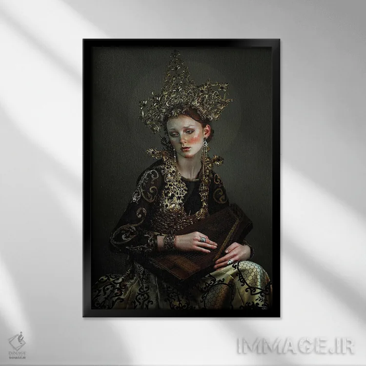 تابلو دکوراتیو نغمه سرا اثر لیلین لیو - نمای قابدار مشکی