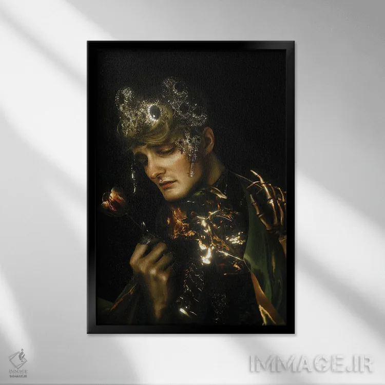 تابلو دکوراتیو افسرده اثر لیلین لیو - نمای قابدار مشکی