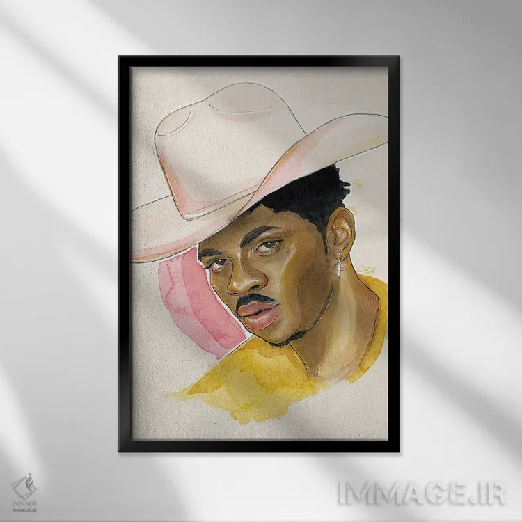 تابلو دکوراتیو لیل ناز ایکس اثر شان الموور - نمای قابدار مشکی