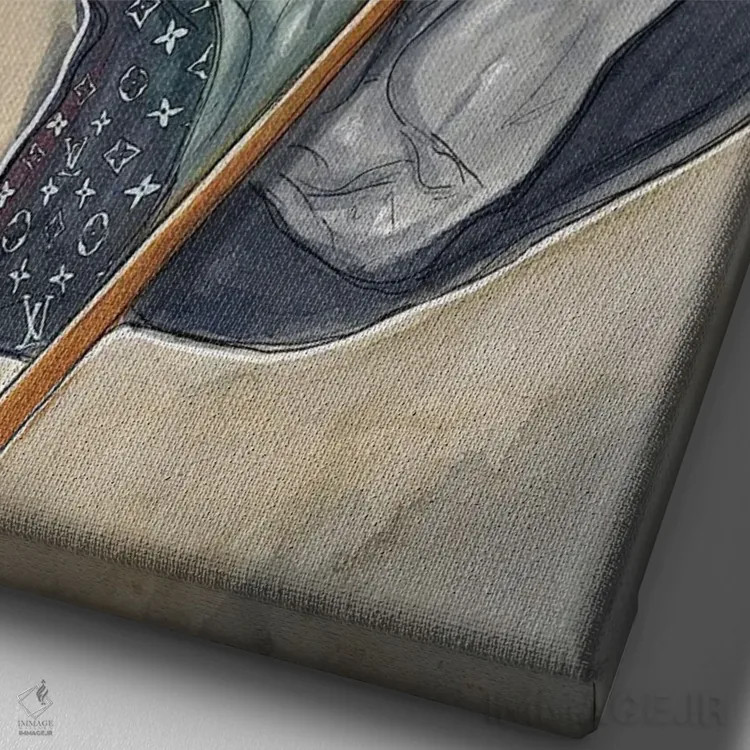 تابلو دکوراتیو جادوگر شرور لوییس ویتون اثر شان الموور - نمای نزدیک بافت بوم