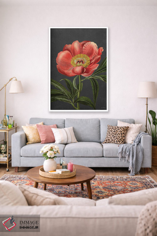 تابلو دکوراتیو گل صدتومانی اثر لترد اند لایند - D1W