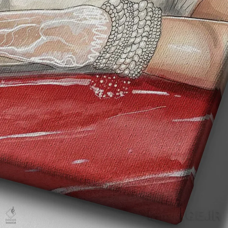 تابلو دکوراتیو لانا شیمیایی اثر شان الموور - نمای نزدیک بافت بوم