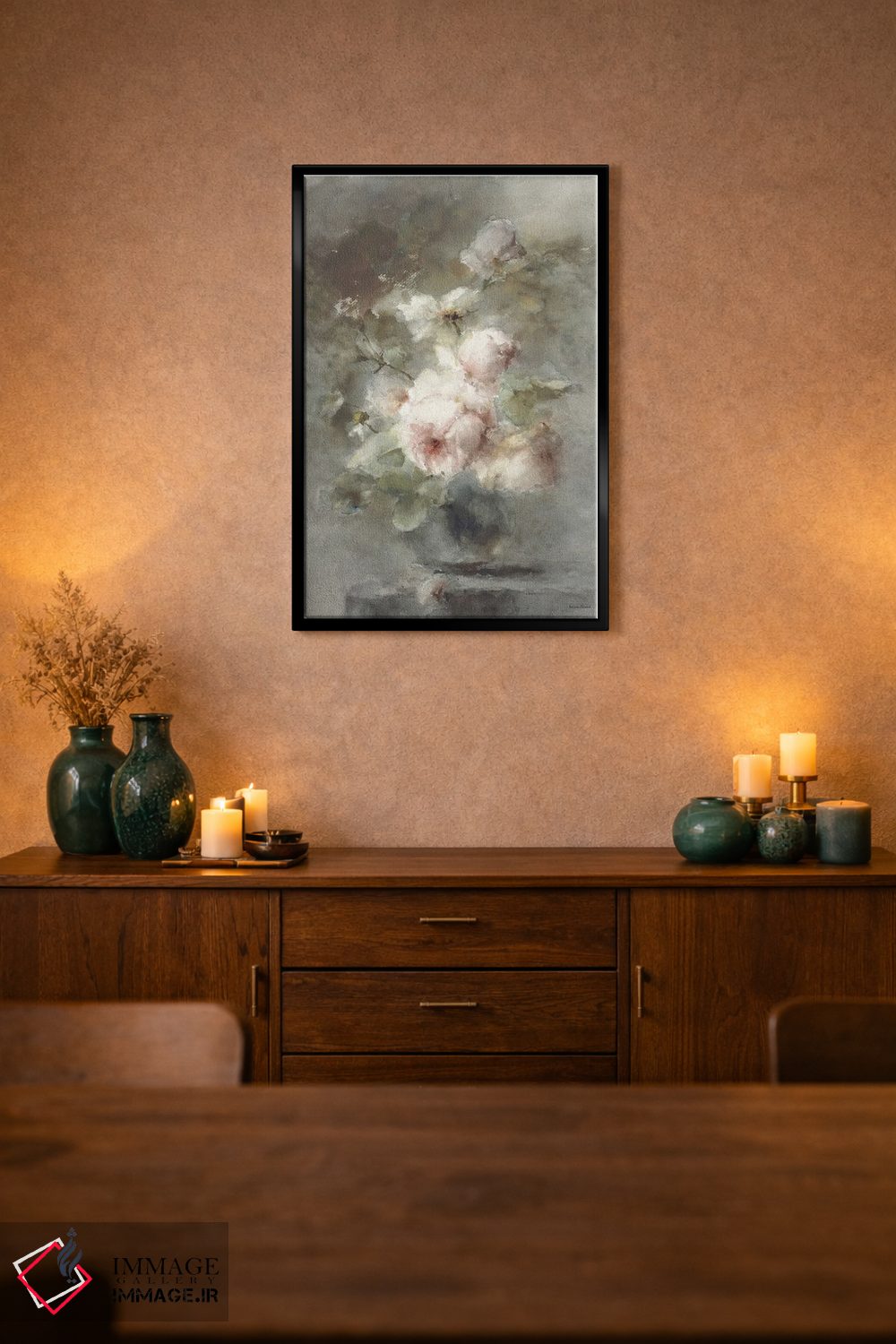 تابلو دکوراتیو دسته گل رز دنیای قدیم اثر لترد اند لایند - D1B