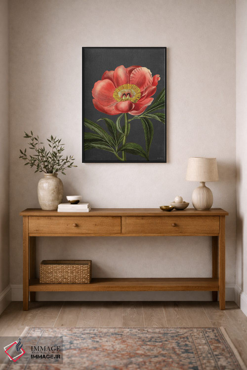 تابلو دکوراتیو گل صدتومانی اثر لترد اند لایند - D2B