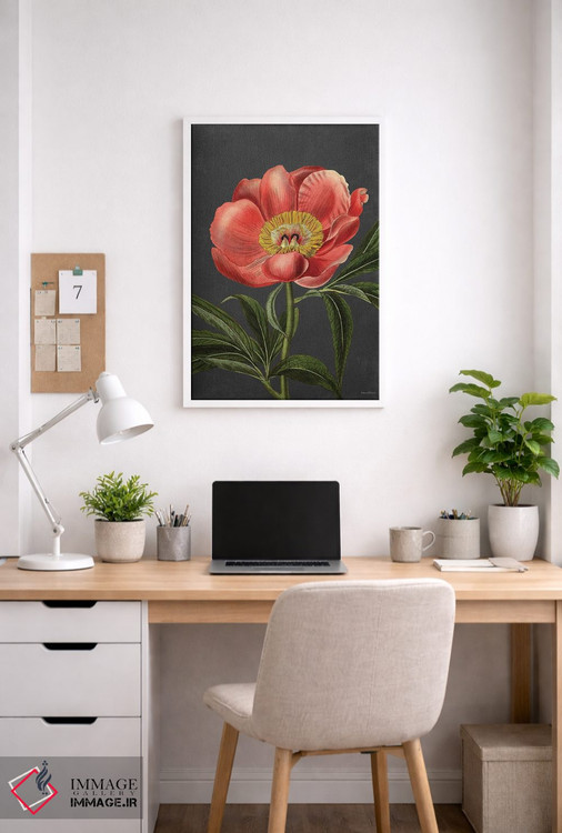 تابلو دکوراتیو گل صدتومانی اثر لترد اند لایند - D4W