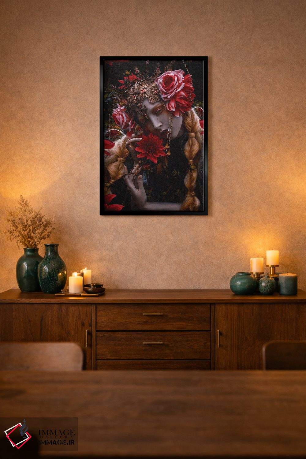 تابلو دکوراتیو گل خونین اثر لیلین لیو - D3B