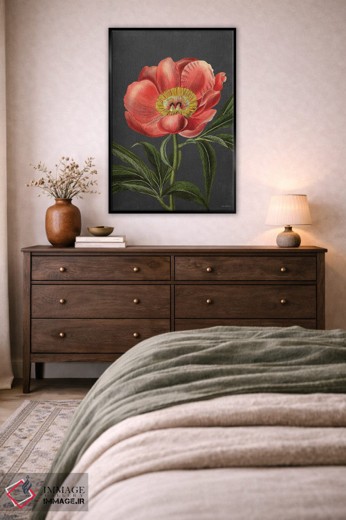 تابلو دکوراتیو گل صدتومانی اثر لترد اند لایند - D6B