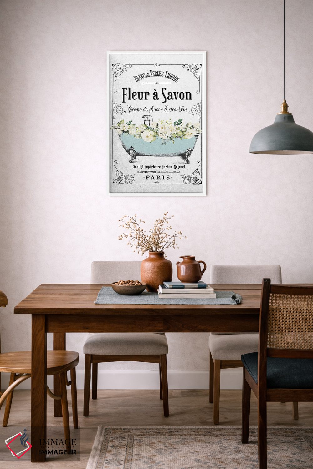 تابلو دکوراتیو ست سرویس بهداشتی فرانسوی I اثر لترد اند لایند - D6W