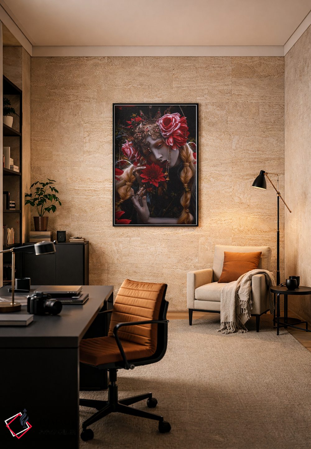 تابلو دکوراتیو گل خونین اثر لیلین لیو - D5B