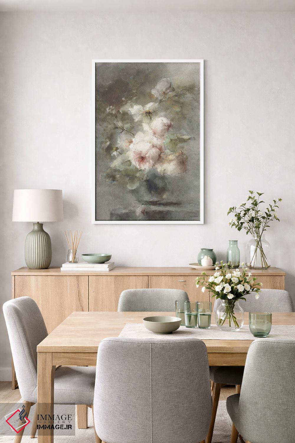 تابلو دکوراتیو دسته گل رز دنیای قدیم اثر لترد اند لایند - D5W