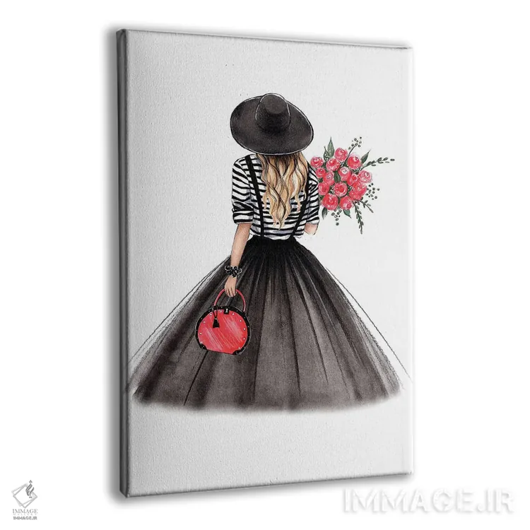 تابلو دکوراتیو حال و هوای پاریس؛ دختر بلوند اثر لالانا آرتس - نمای پرسپکتیو محصول