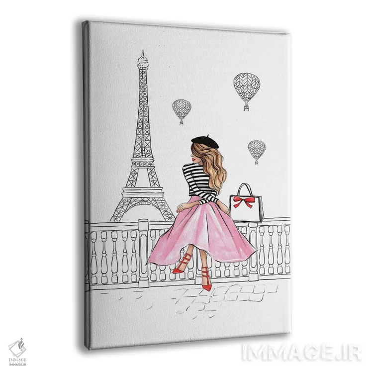 تابلو دکوراتیو پاریس اثر لالانا آرتس - نمای پرسپکتیو محصول