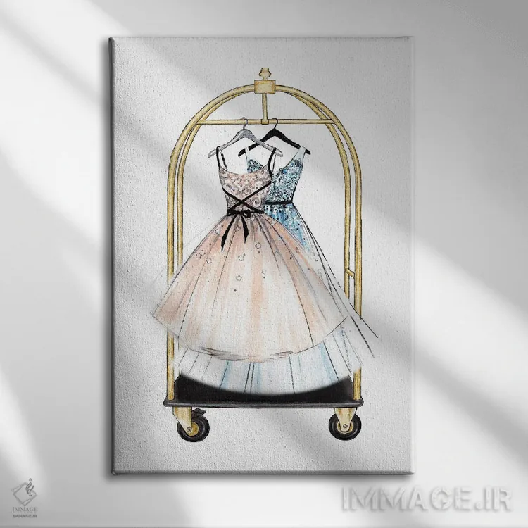 تابلو دکوراتیو پیراهن ها اثر لالانا آرتس - نمای روبهرو روی دیوار