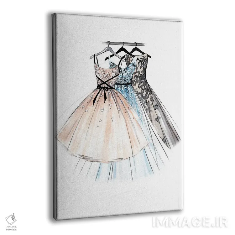 تابلو دکوراتیو پیراهن های مجلسی اثر لالانا آرتس - نمای پرسپکتیو محصول