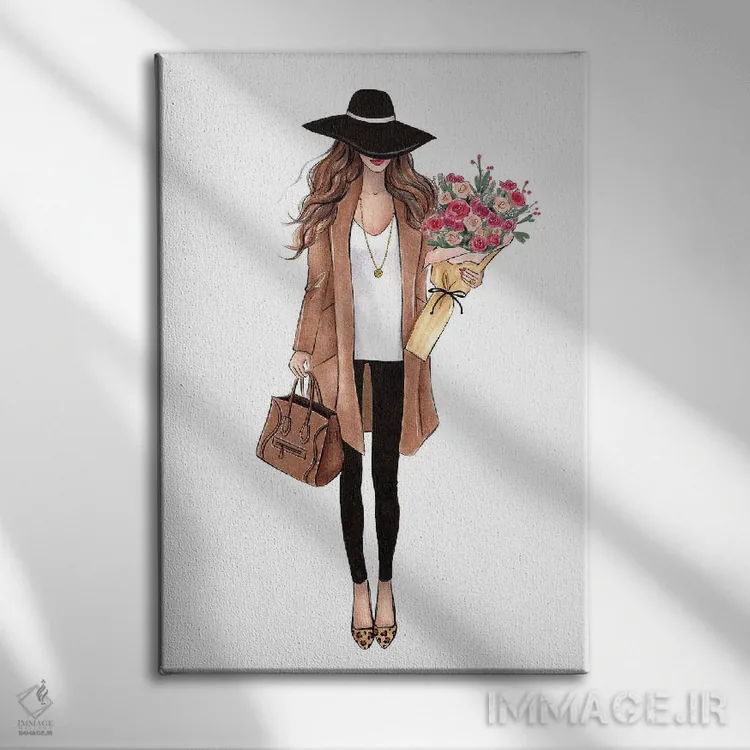 تابلو دکوراتیو لباس پاییزی اثر لالانا آرتس - نمای روبهرو روی دیوار