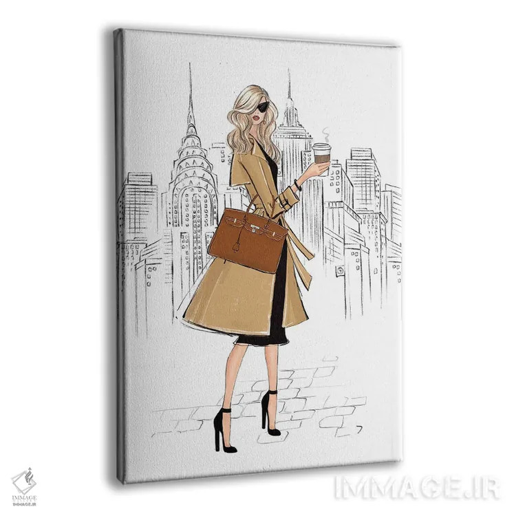 تابلو دکوراتیو تیپ در نیویورک؛ دختر بلوند اثر لالانا آرتس - نمای پرسپکتیو محصول