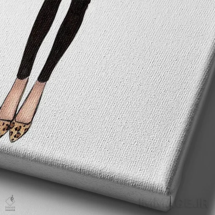 تابلو دکوراتیو لباس پاییزی اثر لالانا آرتس - نمای نزدیک بافت بوم