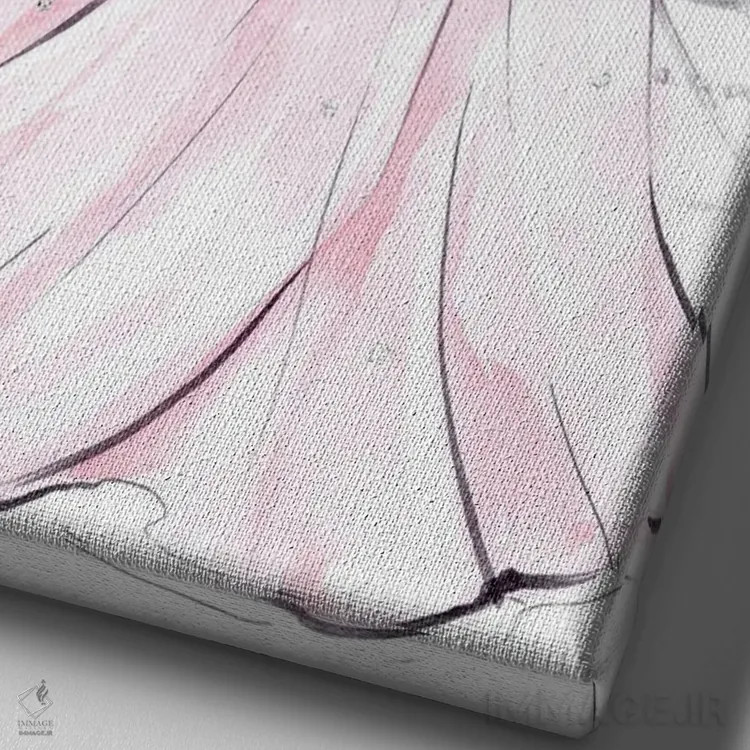 تابلو دکوراتیو دختر با دسته گل رز؛ بلوند اثر لالانا آرتس - نمای نزدیک بافت بوم