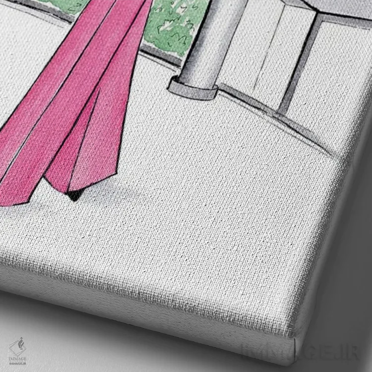 تابلو دکوراتیو بورلی هیلز اثر لالانا آرتس - نمای نزدیک بافت بوم