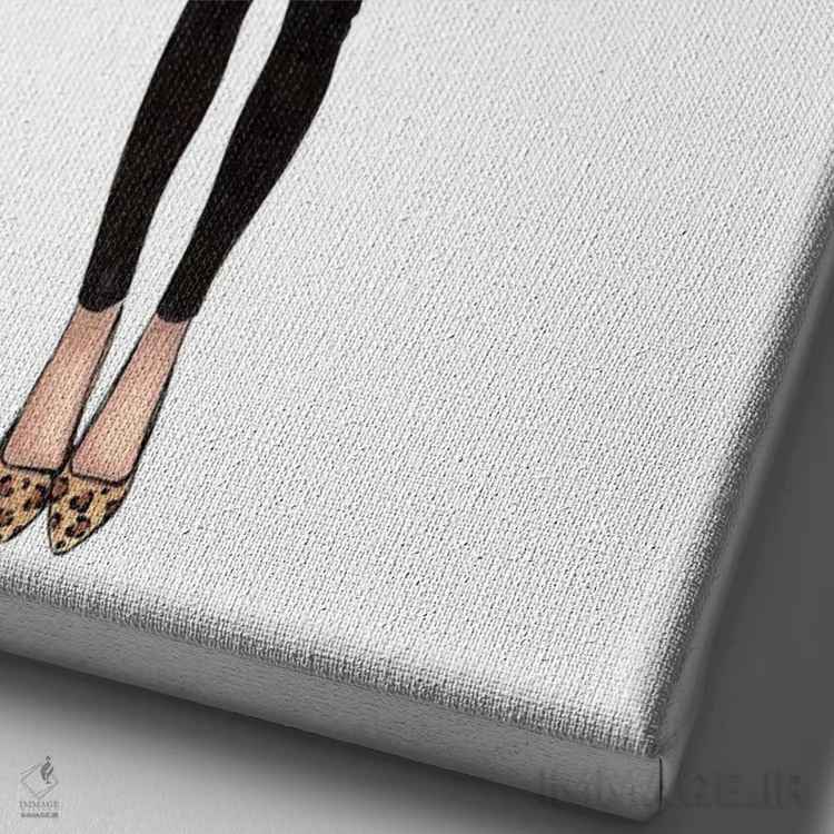 تابلو دکوراتیو لباس پاییزی اثر لالانا آرتس - نمای نزدیک بافت بوم