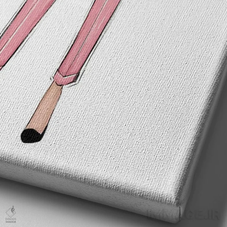 تابلو دکوراتیو رئیس دختر با لباس صورتی؛ بلوند اثر لالانا آرتس - نمای نزدیک بافت بوم