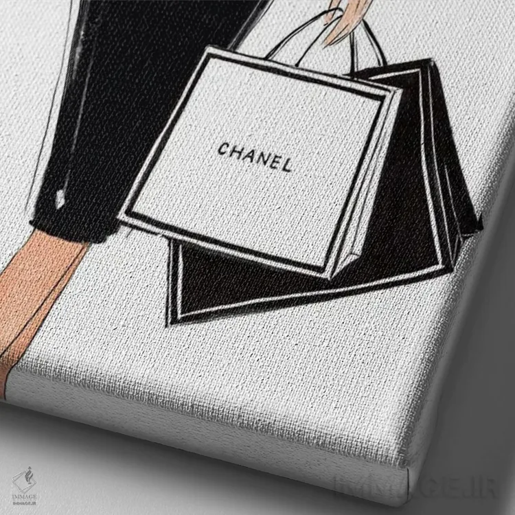 تابلو دکوراتیو خرید کردن با استایل اثر لالانا آرتس - نمای نزدیک بافت بوم