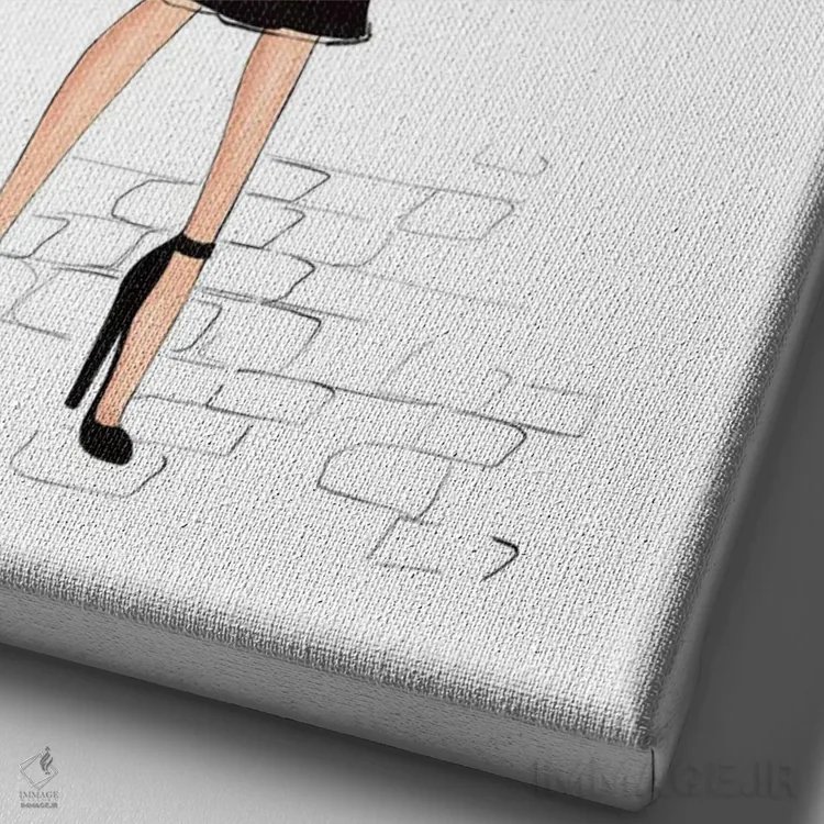 تابلو دکوراتیو تیپ در نیویورک؛ دختر بلوند اثر لالانا آرتس - نمای نزدیک بافت بوم