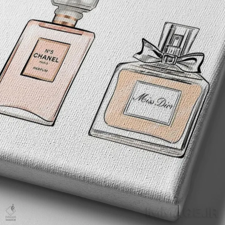 تابلو دکوراتیو عطرها اثر لالانا آرتس - نمای نزدیک بافت بوم