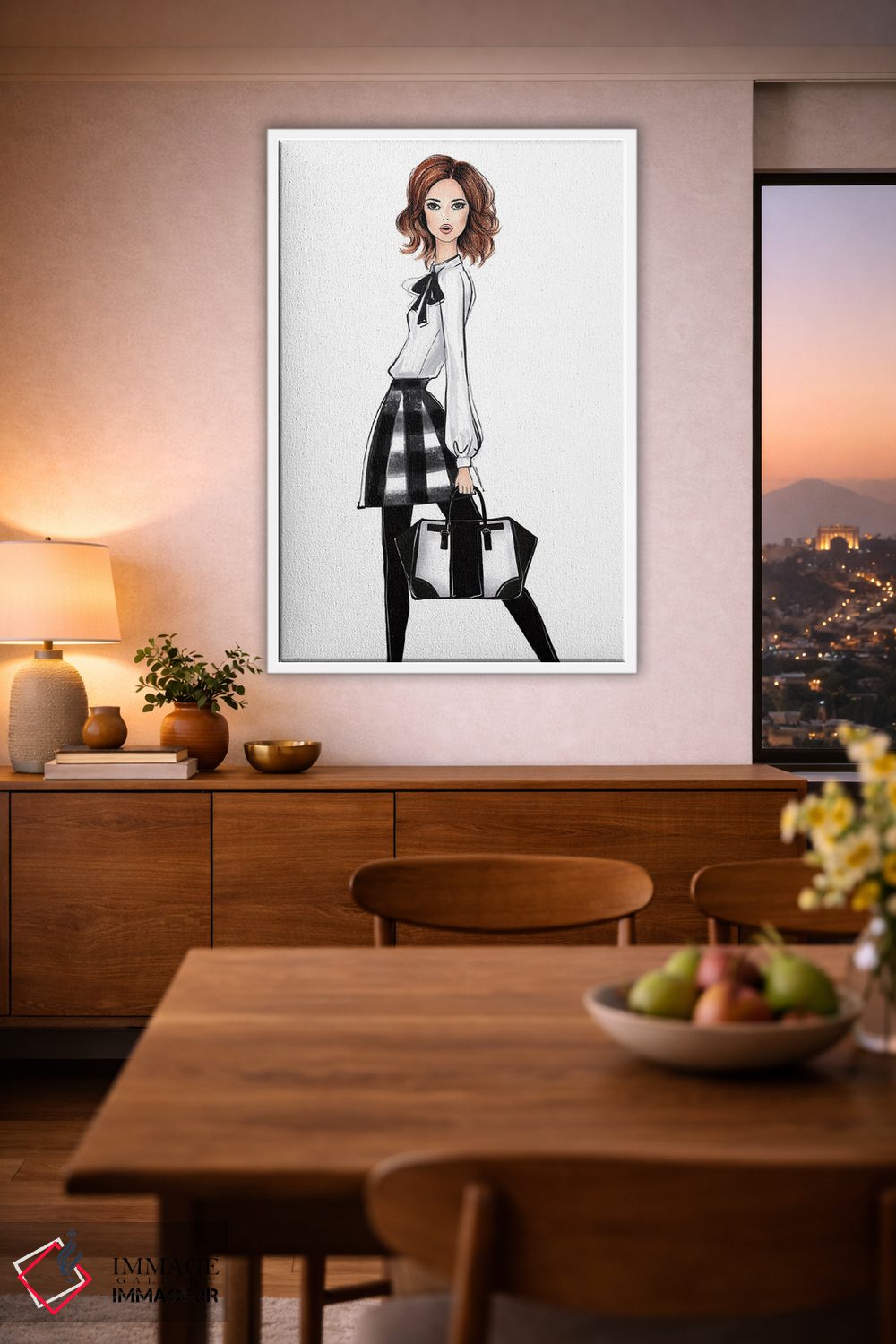 تابلو دکوراتیو لباس سیاه و سفید اثر لالانا آرتس - D1W