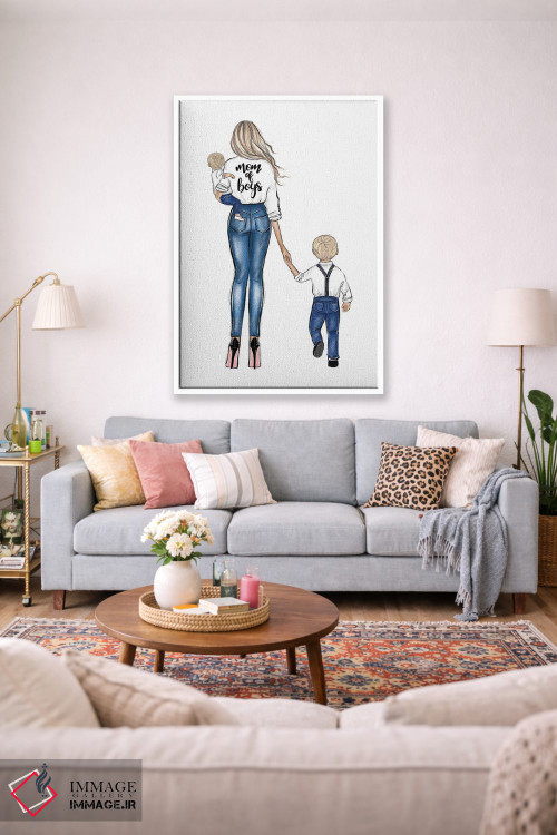 تابلو دکوراتیو مادر پسرها؛ بلوند اثر لالانا آرتس - D1W