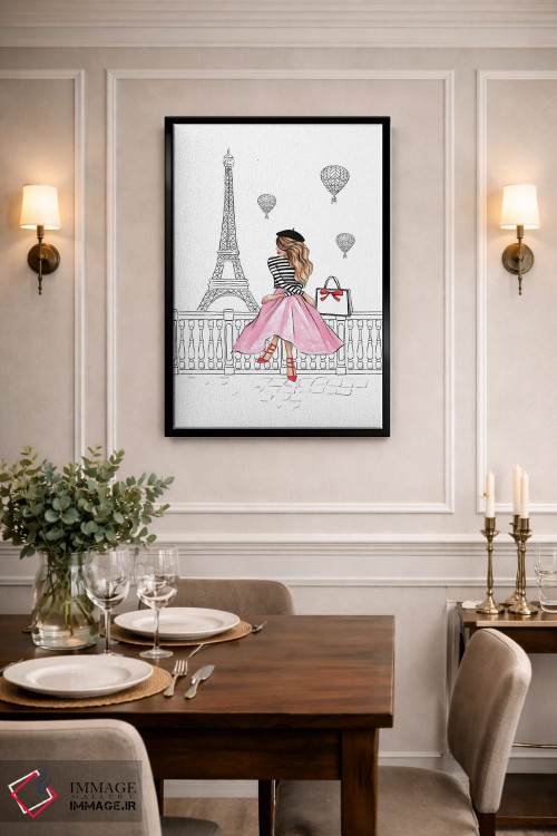 تابلو دکوراتیو پاریس اثر لالانا آرتس - D1B
