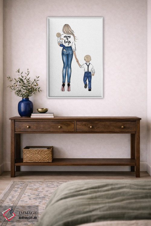 تابلو دکوراتیو مادر پسرها؛ بلوند اثر لالانا آرتس - D3W
