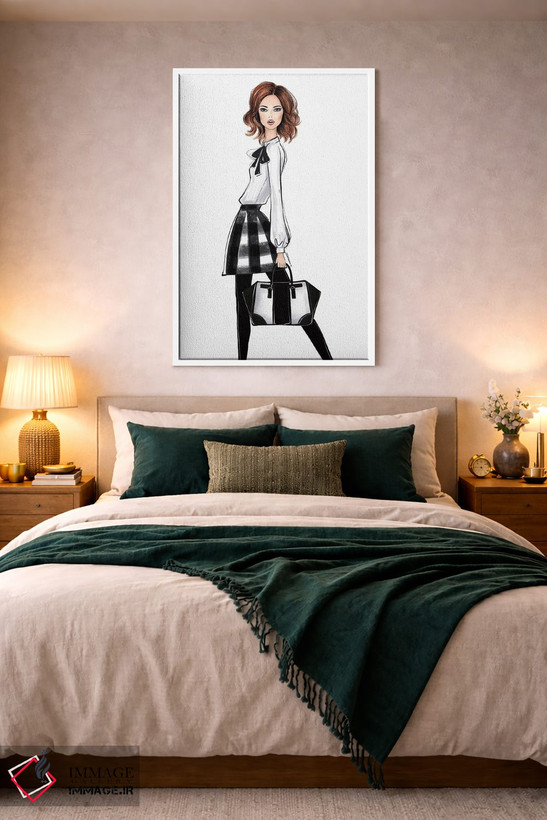 تابلو دکوراتیو لباس سیاه و سفید اثر لالانا آرتس - D3W