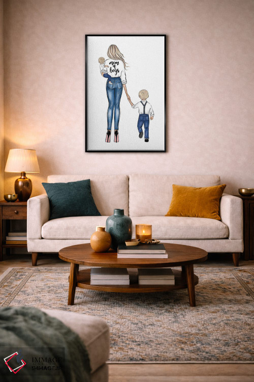 تابلو دکوراتیو مادر پسرها؛ بلوند اثر لالانا آرتس - D5B