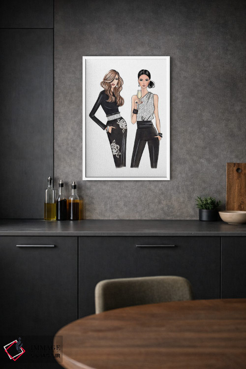 تابلو دکوراتیو دو بانوی شیک اثر لالانا آرتس - D1W