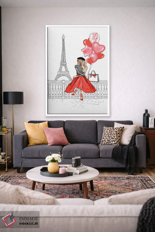 تابلو دکوراتیو دختر با بادکنک؛ بلوند اثر لالانا آرتس - D1W