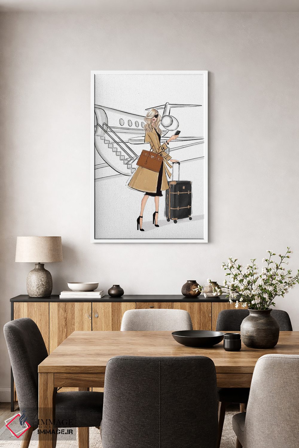 تابلو دکوراتیو سفر کاری؛ دختر بلوند اثر لالانا آرتس - D3W
