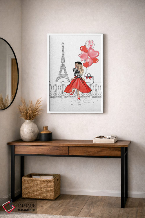 تابلو دکوراتیو دختر با بادکنک؛ بلوند اثر لالانا آرتس - D2W