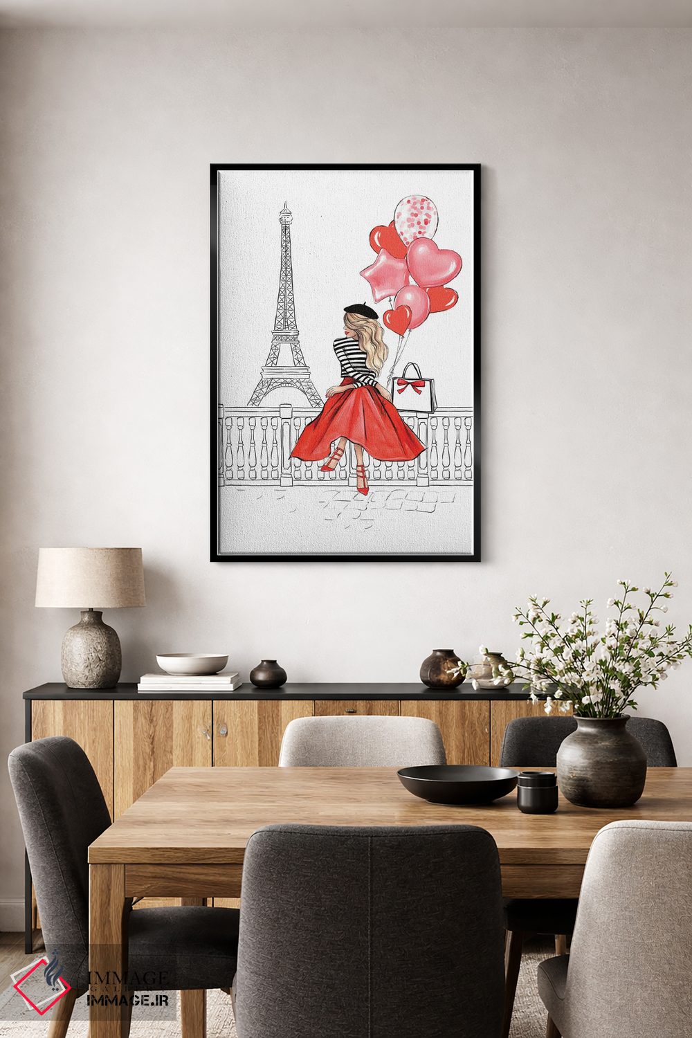 تابلو دکوراتیو دختر با بادکنک؛ بلوند اثر لالانا آرتس - D3B