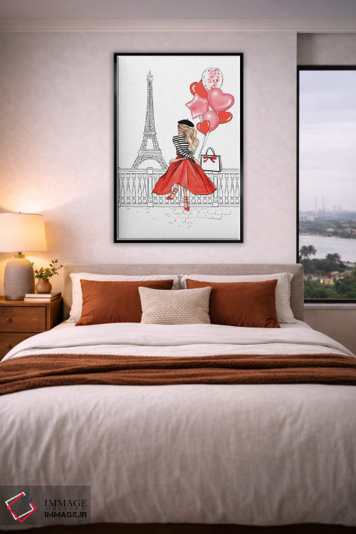 تابلو دکوراتیو دختر با بادکنک؛ بلوند اثر لالانا آرتس - D4B