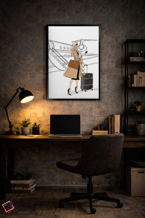 تابلو دکوراتیو سفر کاری؛ دختر بلوند اثر لالانا آرتس - D6B
