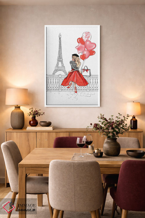 تابلو دکوراتیو دختر با بادکنک؛ بلوند اثر لالانا آرتس - D5W