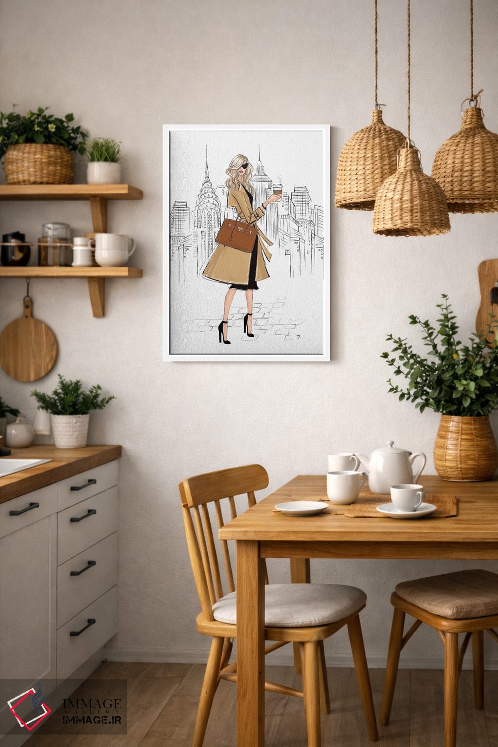 تابلو دکوراتیو تیپ در نیویورک؛ دختر بلوند اثر لالانا آرتس - D3W