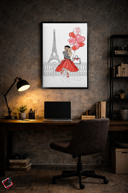 تابلو دکوراتیو دختر با بادکنک؛ بلوند اثر لالانا آرتس - D6B