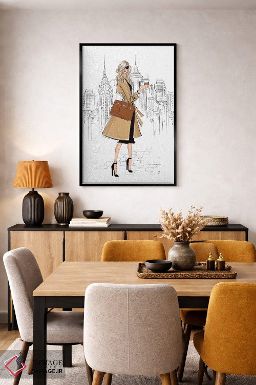 تابلو دکوراتیو تیپ در نیویورک؛ دختر بلوند اثر لالانا آرتس - D5B