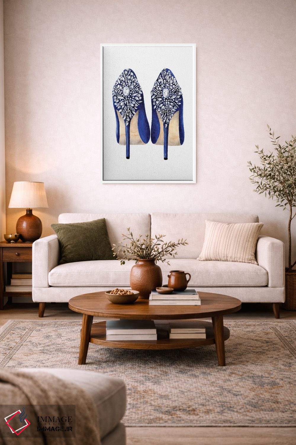 تابلو دکوراتیو کفش های آبی اثر لالانا آرتس - D2W