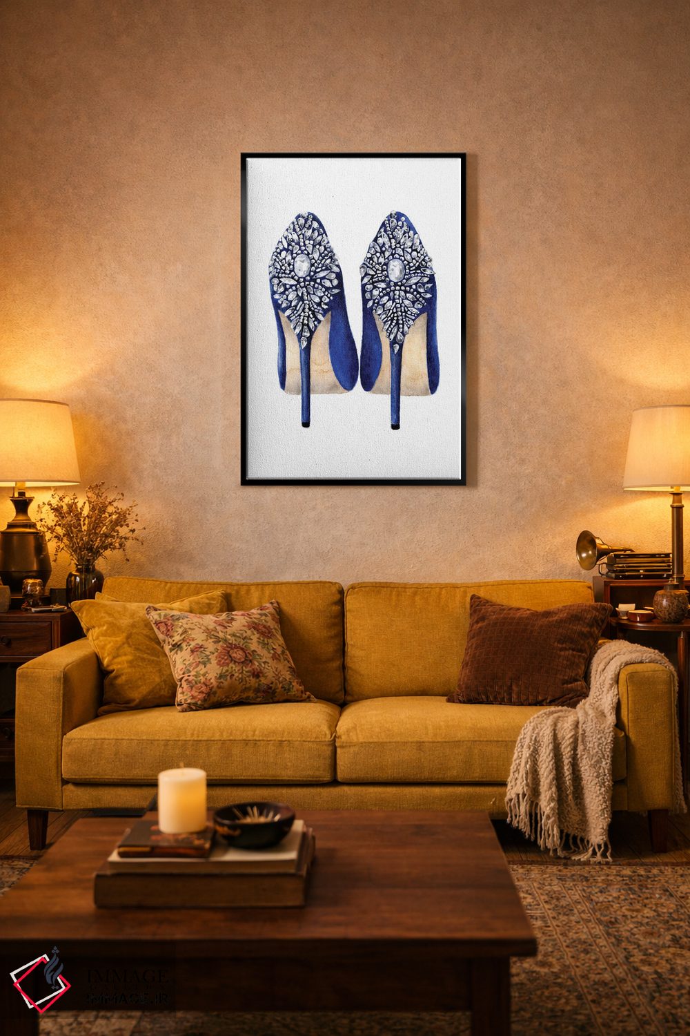 تابلو دکوراتیو کفش های آبی اثر لالانا آرتس - D3B